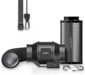 Ac Infinity 800689570463 Air Filtration Kit 6 Inch Inline Fan And Carbon Filter Combo Indoor Gardening