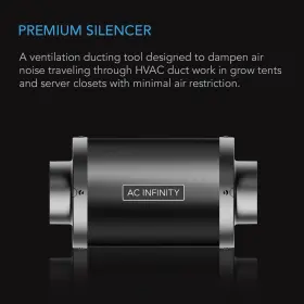 Ac Infinity 819137021075 Inline Duct Fan Silencer 8 Inch Noise Reduction Muffler Blower For Indo #2
