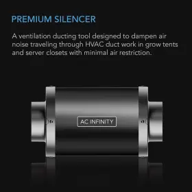Ac-dsa8 Ac Infinity 8 Inch Noise Reduction Muffler Blower Silencer For Indoor Hydroponics Grow Tent Vent #2