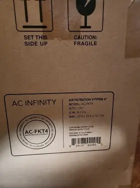 Ac-fkt4 Ac Infinity Air Filtration Kit Pro 4 Inch Inline Fan With Smart Controller