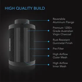 Acdcf8 Ac Infinity Air Carbon Filter 8 Inch Australian Charcoal Odor Control Hydroponics Grow Rooms #3
