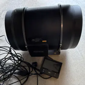 Ac Infinity G2134 Inline Duct Fan 200mm With Digital Controller Black Wall Mount