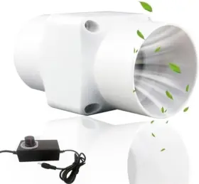 Acedurobla 1709630-vsuzc 3 Inch Inline Duct Fan With Adjustable Speed 10 W 53 Cfm Ventilation System Hig