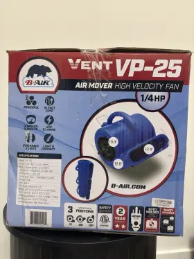Air Vent Vp-25 B-air Professional Mover Floor Fan 1/4 Hp 3 Speed Daisy Chain