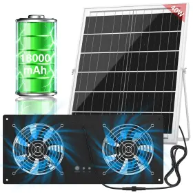 Anteqi Fan-26025 40w Solar Powered Exhaust Fan With 18000mah Battery And Timer 3500rpm High-spe