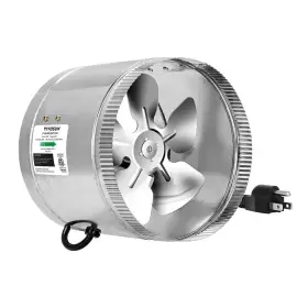 Aoibox 756158209696 8 Inch 420 Cfm Silver Low Noise Inline Duct Fan Hvac Exhaust Ventilation For