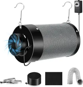Atour 313055351370 4ftft Air Filtration Kit 12-speed Control Quiet 14cm Fan And Carbon Filter