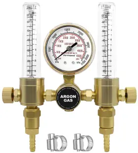 Qifa3 Awlolwa Dual Output Argon/co2 Regulater Flowmeter For Tig Mig Welder 60 Sfch