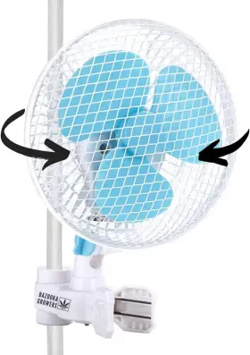 Bazooka Growers 445029912997 Oscillating 6 Inch Grow Tent Fan With Grip Clip Fits 0.5 -1.2 Poles W