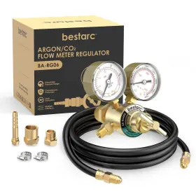Yqb2-3mqg Bestarc Argon Co2 Regulator Gauges Gas Welding With 9.8ft Hose Cga580