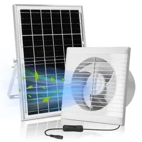Blessny 785034488399 Solar Powered Exhaust Fan 15w Panel For Greenhouse Coop Shed Pet House
