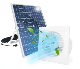 B-f-21701 Bobuy 25w Solar Exhaust Fan 8 In For Greenhouse Chicken Coop Shed Garagetttttttt