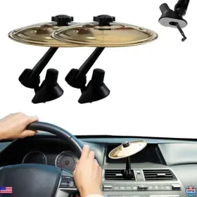 Gh002 Brand Generic 2pcs Mini Gold Crash Cymbals For Car Dashboard Clip-on Air Vent Drums Steel