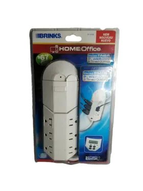 42-1076 Brinks 039208995061 8 Outlet Power Strip With Analog Timer