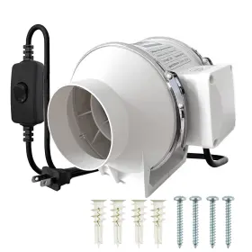 Ildt-fan-4in Camnwamn 4 Inch Duct Fan 50w High Efficiency Inline Exhaust 180 Cfm Intake