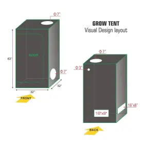 Cdmall 712653136448 Hydroponic Kit Grow Tent Room Complete 32 Inch X32 X63 Growing Sy #2