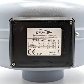 Axc150b-es Cfm Continental Axc100b In-line Duct Fan 150 #2