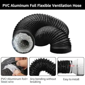 Ssg-hp-15m Charmdecor Dryer Vent Hose 4 Inch Insulated Flexible Aluminum Duct 5ft With 2 Clamps #3