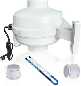 7673c2e Dcfairfan Pf-100w 4x3 Inch Radon Mitigation System Kit Inline Duct Exhaust Fan 260cfm