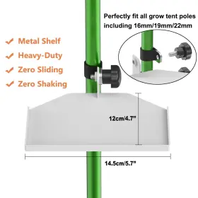 Delumee 717981720727 Metal Grow Tent Corner Shelf 2 Pack Sturdy Pole Mount Heavy-d #2