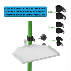 Delumee 717981720727 Metal Grow Tent Corner Shelf 2 Pack Sturdy Pole Mount Heavy-d #3