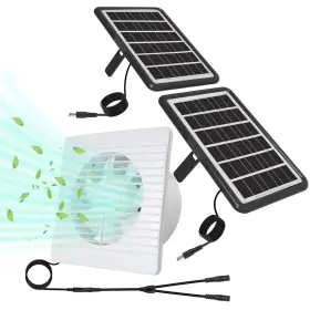 Delumee Dlm-rsf8d 8 Inch Solar Exhaust Fan Dual Install-free 25w Panels Waterproof For