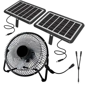 Delumee Dlm-slf8d Solar Powered Fan 8 Inch Installfree With 25w Dual Panels Clo
