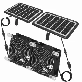 Dlm-spf12d Delumee Solar Fan With Dual Panels Ip65 25w Powered Intake Or Exhau