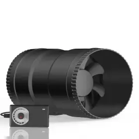 Denime Bbay Inc 445029689608 4 Inch Inline Booster Duct Fan With Speed Controller - 130 Cfm Airflow 6-watt Po