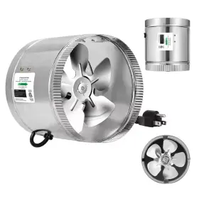 Denime Bbay Inc 705353566516 8 Inch Inline Duct Fan 420 Cfm Hvac Exhaust Ventilation With Low Noise Silv