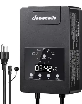 Halt04a Dewenwils 200w Low Voltage Landscape Transformer With Photocell Sensor And Time