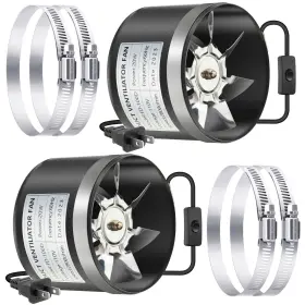 Dreyoo-equipment-039 Dreyoo 2 Pack 4 Inch Inline Duct Fans With Clamps 110 Cfm Ventilation E