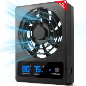 Nff-102 Eckpo 2pcs Reptile Ventilation Fan With Humidity Sensor And High-temp Alarm De