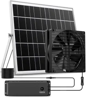 Erifyng 7i1pbt Solar Powered Exhaust Fan With Battery Backup Waterproof 16.5 Ft Cable