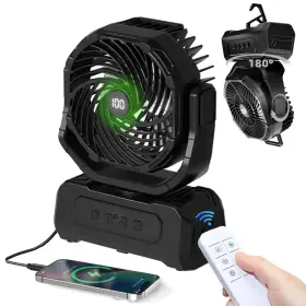 Pqfs-218 Estensoe 20000mah Rechargeable Camping Fan With Light - Usb/battery Operated Fans