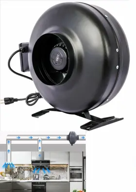 Etsg 699913202245 4 Inch 203 Cfm Inline Duct Ventilation Fan Hvac Vent Blower For Grow Tent Basements