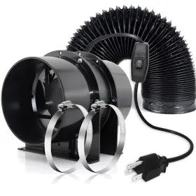 Fangofast 165437875141 197cfm 6inch Axial Duct Ventilation Blower Fan Without Noff Switch 6 Inch X 6.5ft Ho
