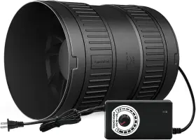 Fangofast 611624213563 6 Inch Inline Duct Fan 345cfm Airflow With Stepless Speed Control Low Noise Ener