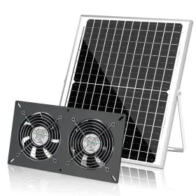 Fanspex 676327112315 Solar 3 Fan Kit 20w Panel Powered Exhaust For Outdoor Chicken Coop