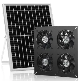 Fanspex 676327112988 Solar 4 Fan Kit 25w Panel Powered Exhaust For Outdoor Chicken Coop