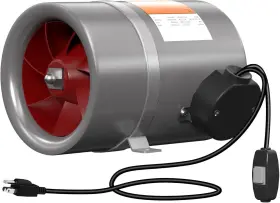 Gmk150 Ficbxra 6 Inch Inline Duct Fan With Ac Gear Control- Ventilation Silver