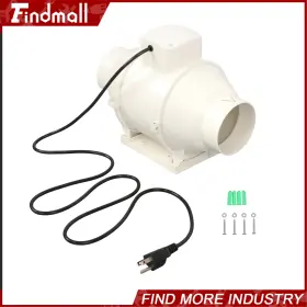 1112254 Findmall 4 Inch Duct Fan Inline Ventilation Exhaust 280cfm Ac Motor White
