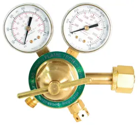 Vmor-22 Flame Tech Medium Duty Oxygen Regulator Easy To Read Dual Scale Forged Brass Body And