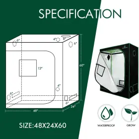 Ga Greenarchitecture 752777861987 Reflective Mylar Hydroponic Grow Tent With Observation Window - 48 Inch X24 X60 Ttttt #2
