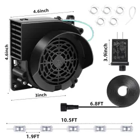 Gelbewindglocken 721545028839 Replacement Inflatable Fan - 12v 1.0a Blower With 1.5a Adapter And 5 Led #3