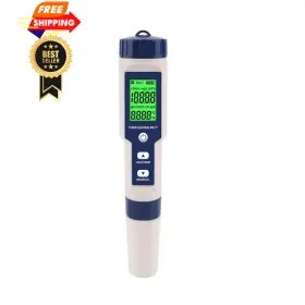 Gomass 786552990425 5 In 1 Ph Meter 0.01 High Accuracy Tester Digital For Water Blue
