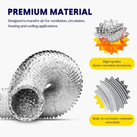 Glduct4x8c Grow Light 744759067258 4 Inch 8 Feet Non-insulated Flex Air Aluminum Foil Ducting Dryer Vent #2