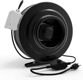 Lf0001-8 Growneer 8 Inch 740cfm Inline Duct Fan Leather Sheath With Variable Speed Controller - Heat