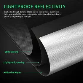 600d Growtent Garden 799862999729 96 Inch X48 X80 Grow Tent Reflective Mylar Hydroponic With Observ #3