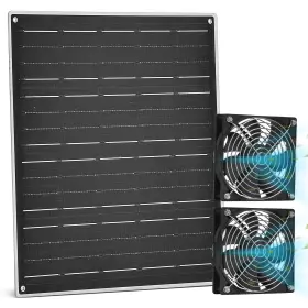 Gulisot 792671592426 Solar Powered Fan Kit Chicken Coop 15w Panel With 2 Fans Intake O